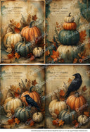 A4 Vintage Harvest Pumpkin Collection Rice Paper DC1013 - Decoupage Central