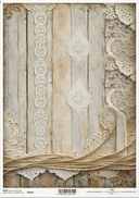 A4 Vintage Lace and Wood From ITD Collection R2482 - Decoupage Central