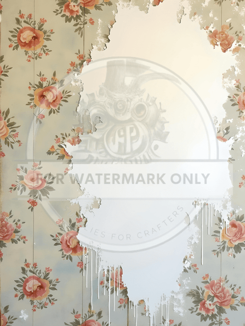 A4 Vintage Rose Background Rice Paper DC585 - Decoupage Central