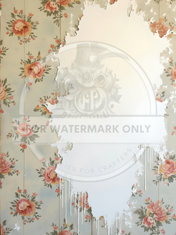 A4 Vintage Rose Background Rice Paper DC585 - Decoupage Central