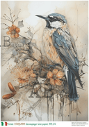 A4 Watercolor Blue Jay Carte Italiano 94 - Decoupage Central