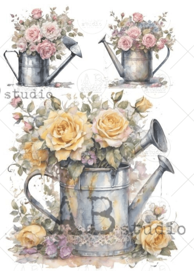 A4 Watering Cans AB Studios 4511 - Decoupage Central