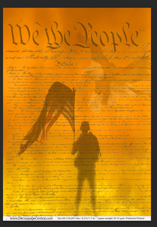 A4 We the People Yellow - Decoupage Central