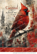 A4 When Cardinals Appear Rice Paper DC1010 - Decoupage Central