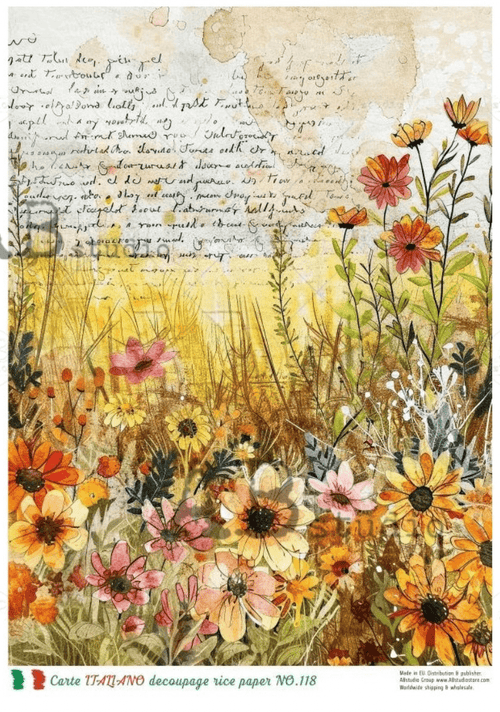 A4 Wildflower Carte Italiano 118 - Decoupage Central