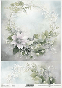 A4 Winter Flower Wreath Rice Paper R2333 - Decoupage Central