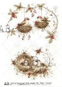 A4 Winter Nesting Birds AB Studios 7169 - Decoupage Central