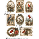 A4 Winter Songbirds AB Studios Rice Paper 8070 - Decoupage Central