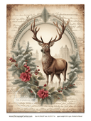 A4 Winter Stag Rice Paper DC127 - Decoupage Central