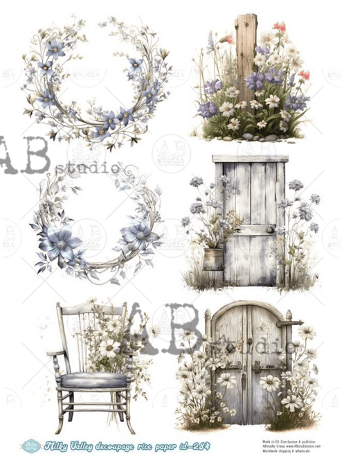 A4 Wreaths and Doors Milky ID284 - Decoupage Central