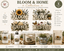 Bloom & Home Collection: Includes 4 Coordinating UV PermaStickers 11.00" x 7.15" - Decoupage Central