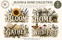 Bloom & Home Collection: Includes 4 Coordinating UV PermaStickers 11.00" x 7.15" - Decoupage Central