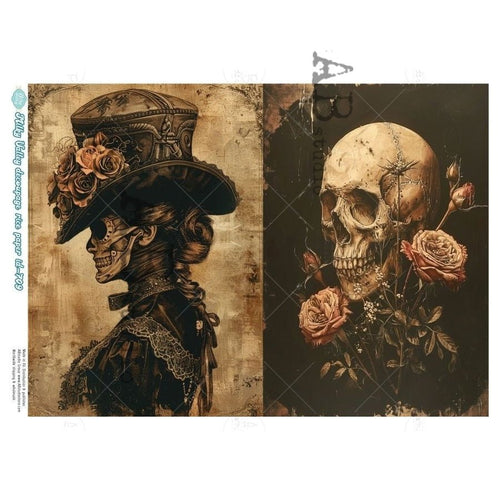 Bundle: Dark Academia , 3 A4 Designs - Decoupage Central