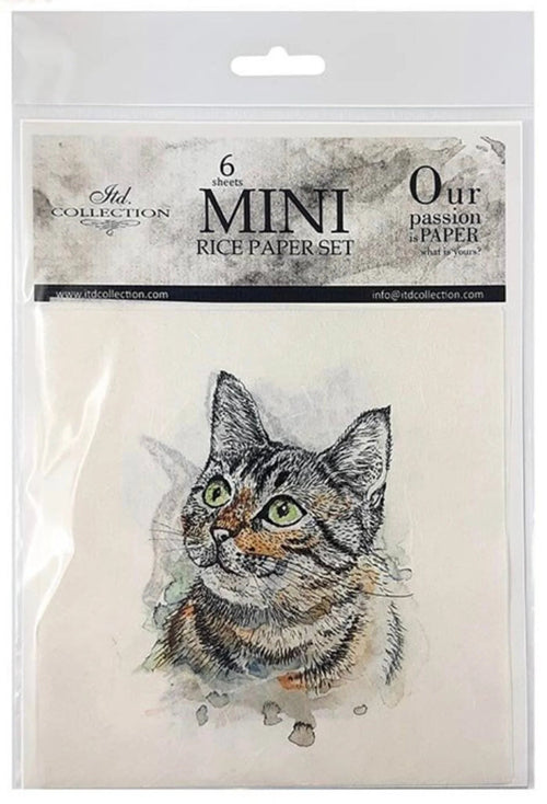 Cat and Dog, ITD Mini Decoupage Set: 5.8 inch/6 pages - Decoupage Central