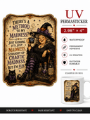 Chaos & Coffee UV DTF PermaSticker. 2.98 in x 4 in - Decoupage Central