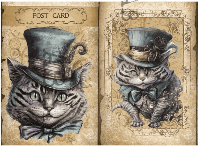 Cheshire Cat Rice Paper AB Studios ID38 - Decoupage Central