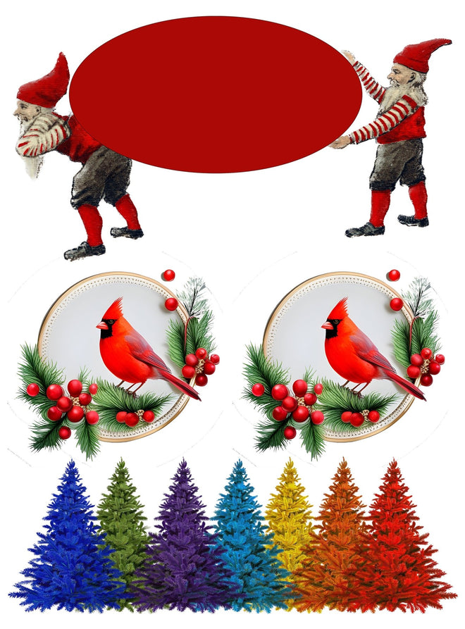 Christmas Elements, 17" x 23" - Decoupage Central