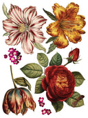 COLLAGE DE FLEURS , Rub on Transfer 12" x16" Pad, 8 pages - Decoupage Central