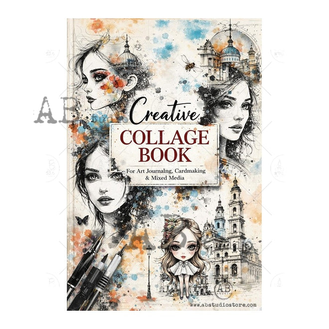 AB Studios Creative Collage Book journaling/cardmaking/crafting 49pages/100 elements