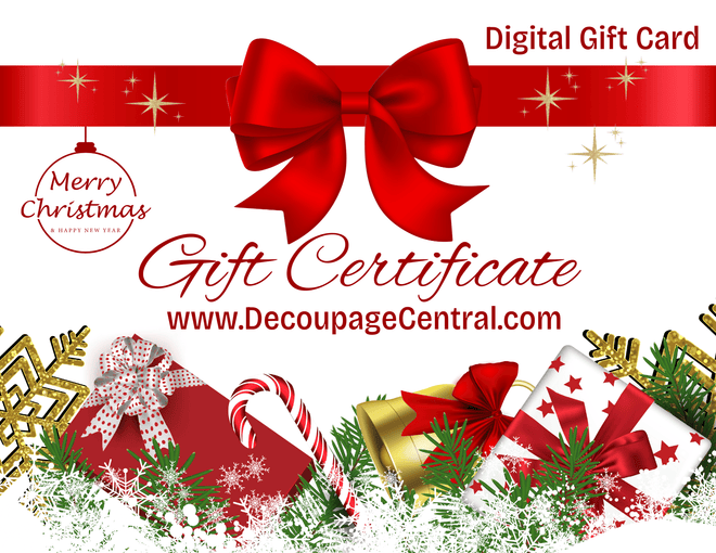 Decoupage Central Christmas Gift Card - Decoupage Central