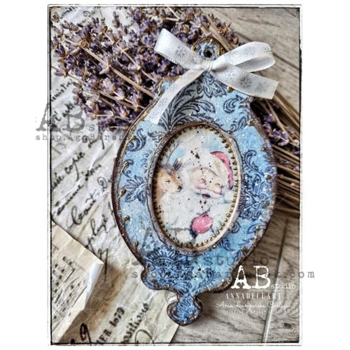 A4 Ole Shabby Santa Christmas Rice Paper, AB Studios 0366