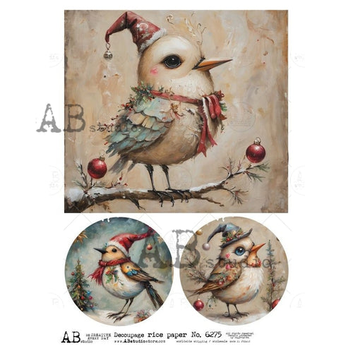 A4 Christmas Crazy Birds Multi AB Studios 6275