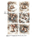 A4 AB AB 7218 Gilded Jingle Bells Rice Paper