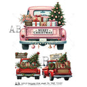 A4 AB AB 7263 Christmas Trucks Rice Paper