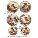 A4 AB AB 7313 Christmas Robin Medallions