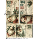 A4 AB 8048 Santa’s Christmas Postcards Rice Paper
