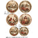 A4  Christmas Keepsake Medallions AB Studios Rice Paper 8068