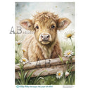 A4 Milky 1070 Highland Cow Rice Paper for Crafts