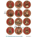 A4 Vintage Christmas Medallions Milky Valley Rice Paper ID 1283