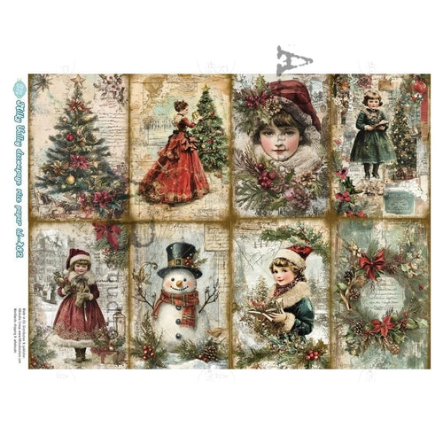 A4 Victorian Christmas Scenes Paper, Milky Valley ID 482