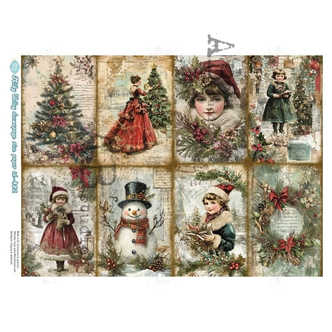 A4 Victorian Christmas Scenes Paper, Milky Valley ID 482