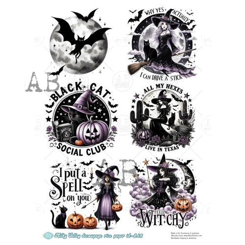 A4 Witch Whimsy Rice Paper AB Studios Milky 816