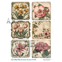 A4 Milky 942 Vintage Garden Tiles Rice Paper for Crafts