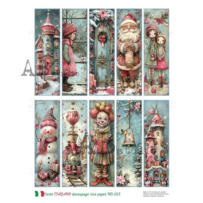 A4 Christmas 10 Rectangles Carte Italiano 223