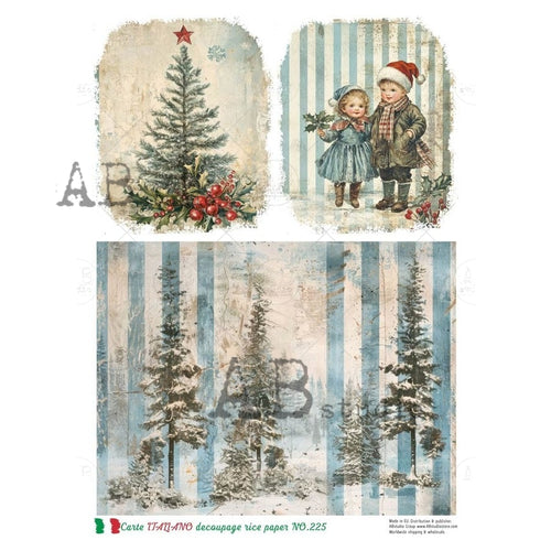 A4 Christmas Trio with Stripes Carte Italiano 225