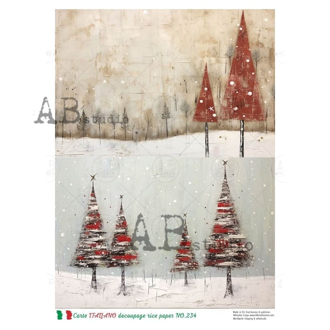 A4 Red Christmas Tree Carte Italiano 234