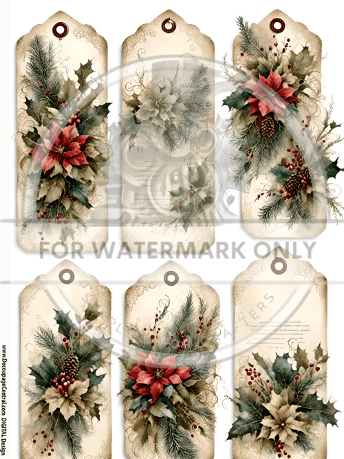DIGITAL COLLECTION: The Christmas Tag Collection : 42 gift tags! Instant Download - Decoupage Central