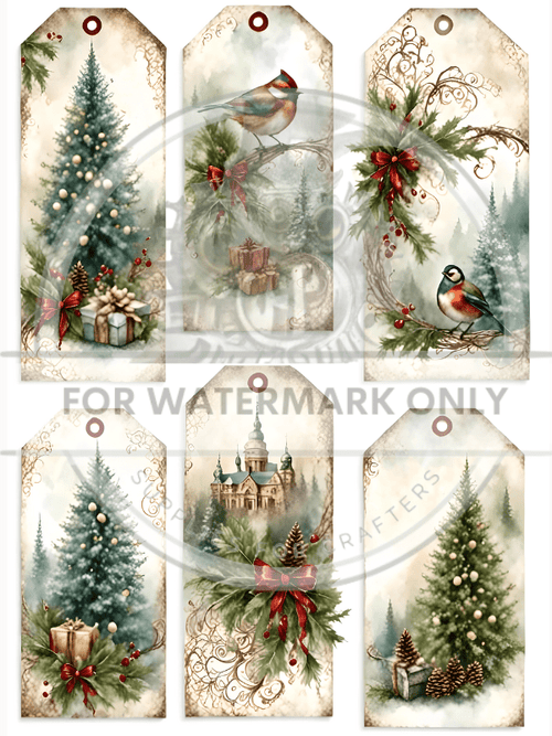 DIGITAL COLLECTION: The Christmas Tag Collection : 42 gift tags! Instant Download - Decoupage Central