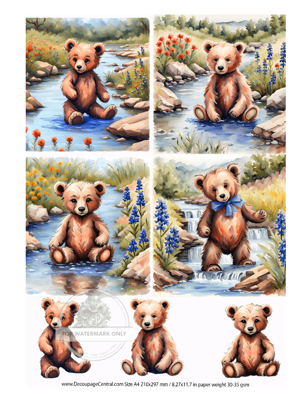 DIGITAL IMAGE: A Bunch of Bears Instant Download - Decoupage Central