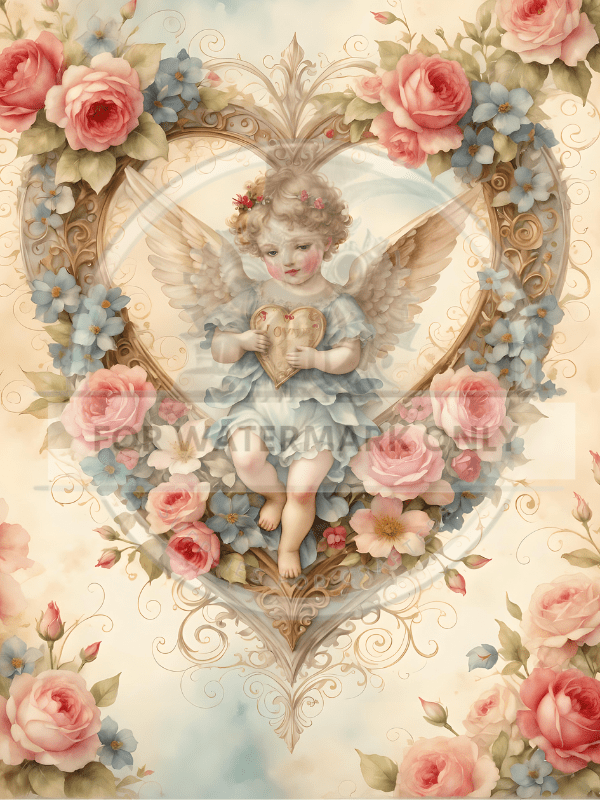 DIGITAL IMAGE: Angel in Heart - Decoupage Central