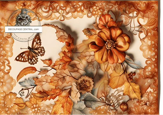 DIGITAL IMAGE: Autumn Floral Instant Download - Decoupage Central