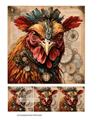 DIGITAL IMAGE: Battle Rooster Instant Download - Decoupage Central