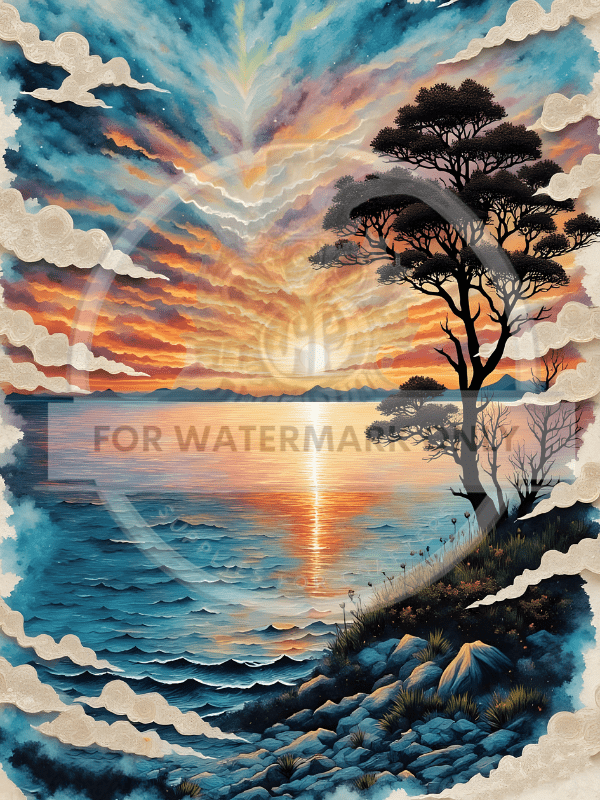 DIGITAL IMAGE: Beach at Sunset - Decoupage Central