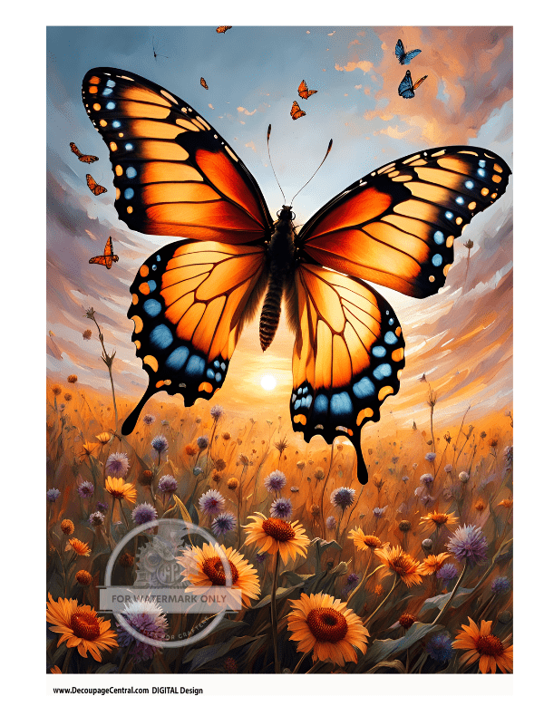 DIGITAL IMAGE: Big Butterfly Instant Download - Decoupage Central