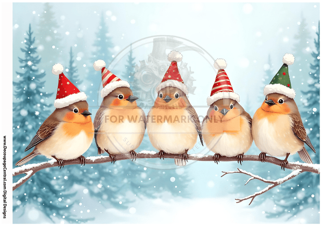 DIGITAL IMAGE: Birds on a Branch Instant Download - Decoupage Central