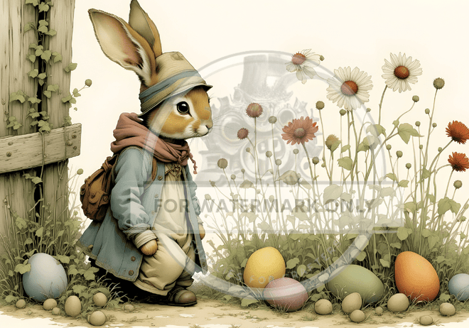 DIGITAL IMAGE: Boho Bunny - Decoupage Central